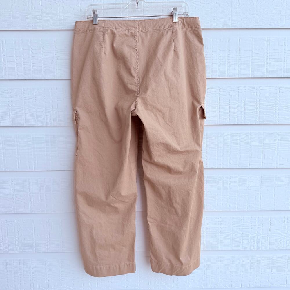 Nautica Jeans Khaki Cargo Pants Size 12 NWOT Drawstring Waist Cropped - Picture 2 of 11